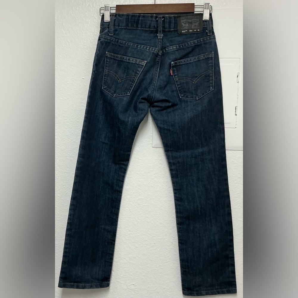 Levi's kids Demin Blue Straight-Leg Jeans with Distressed Finish Sz 10 Regular - Picture 3 of 10